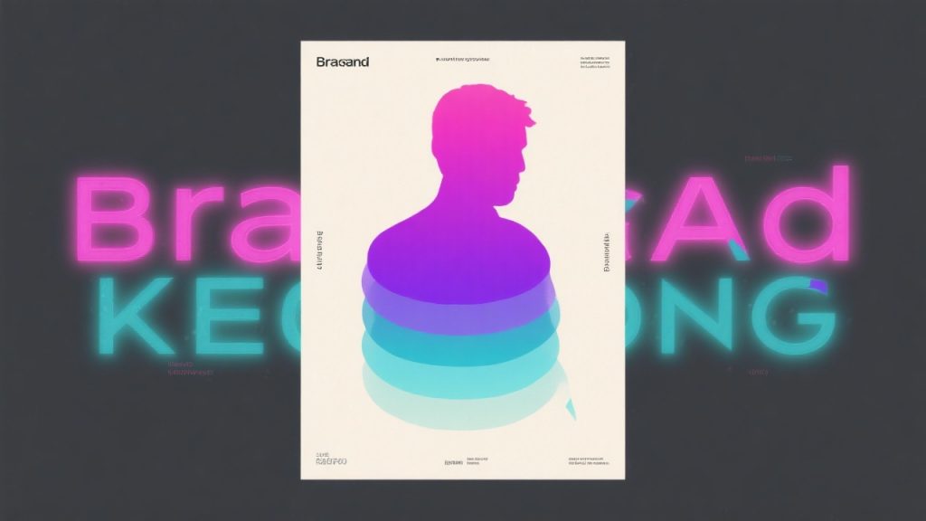 그래픽 포스터 속 그라데이션 실루엣 디자인