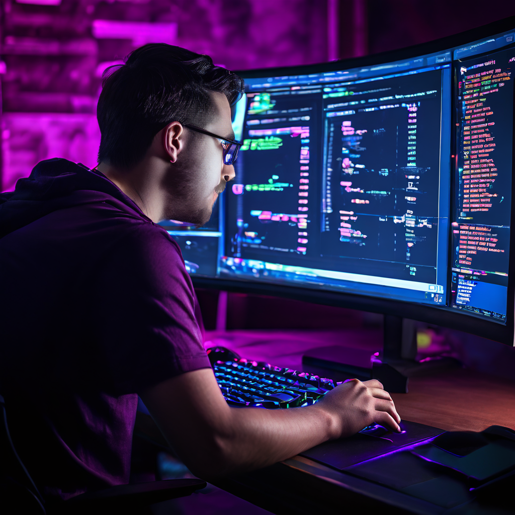 검은색 모니터에 게임 순위표가 펼쳐진 채, 혼란스러운 표정으로 화면을 바라보는 사람의 모습이다.