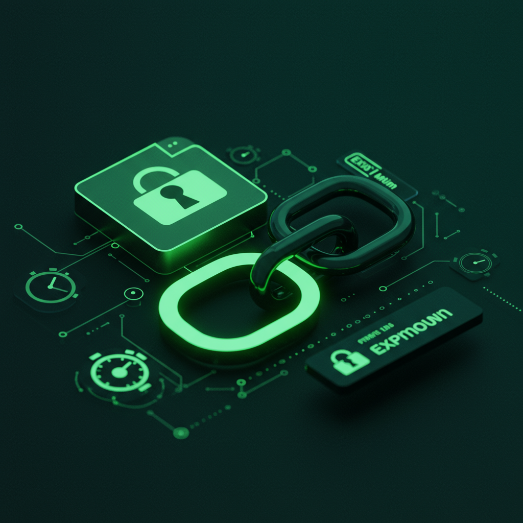 자물쇠 아이콘과 체인이 결합된 데이터 암호화 및 연결 보안 개념 이미지