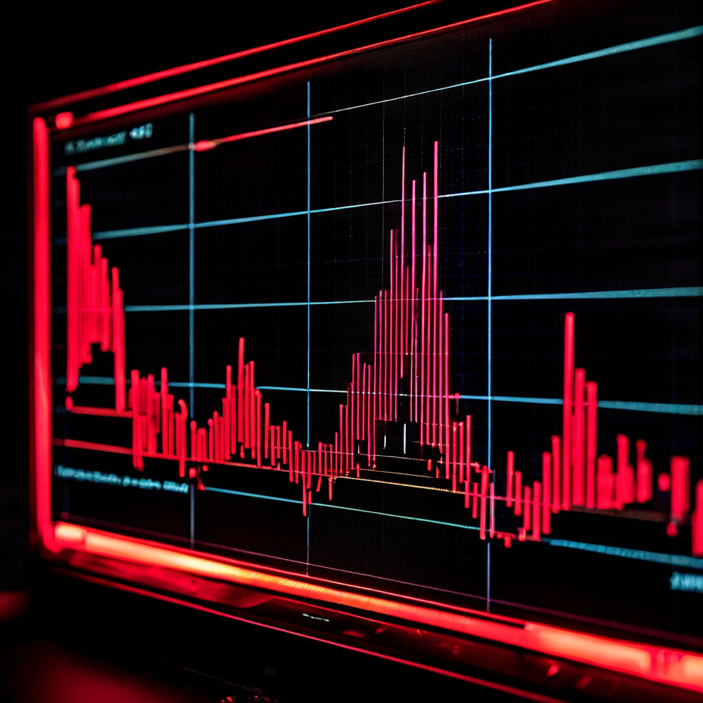 낮은 대역폭 경고가 표시되며 데이터 압축으로 인한 화질 열화 현상을 보여주는 디지털 신호 그래프가 디스플레이 화면에 나타나 있습니다.