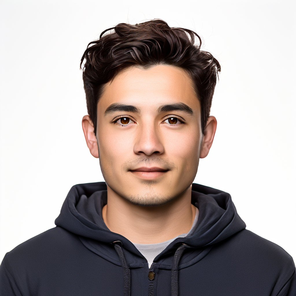 여권 사진 규격에 맞춰 정면을 응시하며 양쪽 귀가 선명하게 보이는 3.5cm x 4.5cm 크기의 증명사진이 순백색 배경에 배치되어 있습니다.