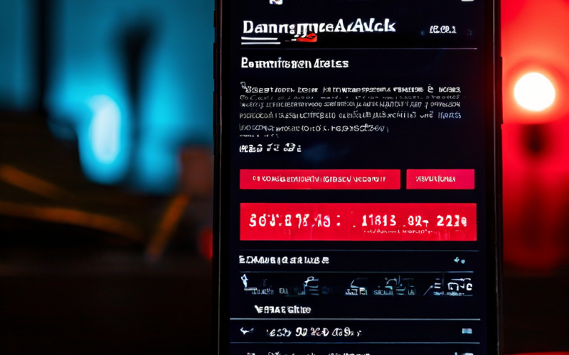 스마트폰 화면에서 위험 공격 알림이 빨갛게 빛나며 경고하는 실시간 스포츠 스코어 앱의 모습을 보여줍니다.