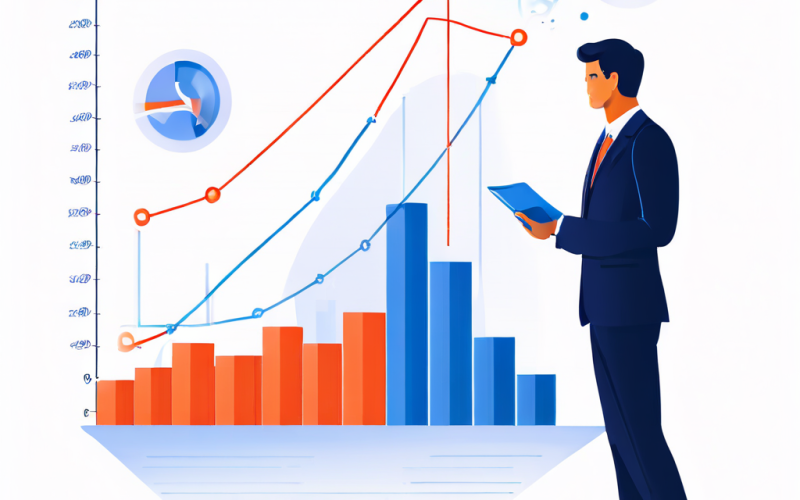 고객 문의 건수는 감소하는 반면 상담 품질 지표는 급격히 상승하는 추세를 분석가가 그래프를 통해 확인하고 있는 모습을 담은 이미지입니다.