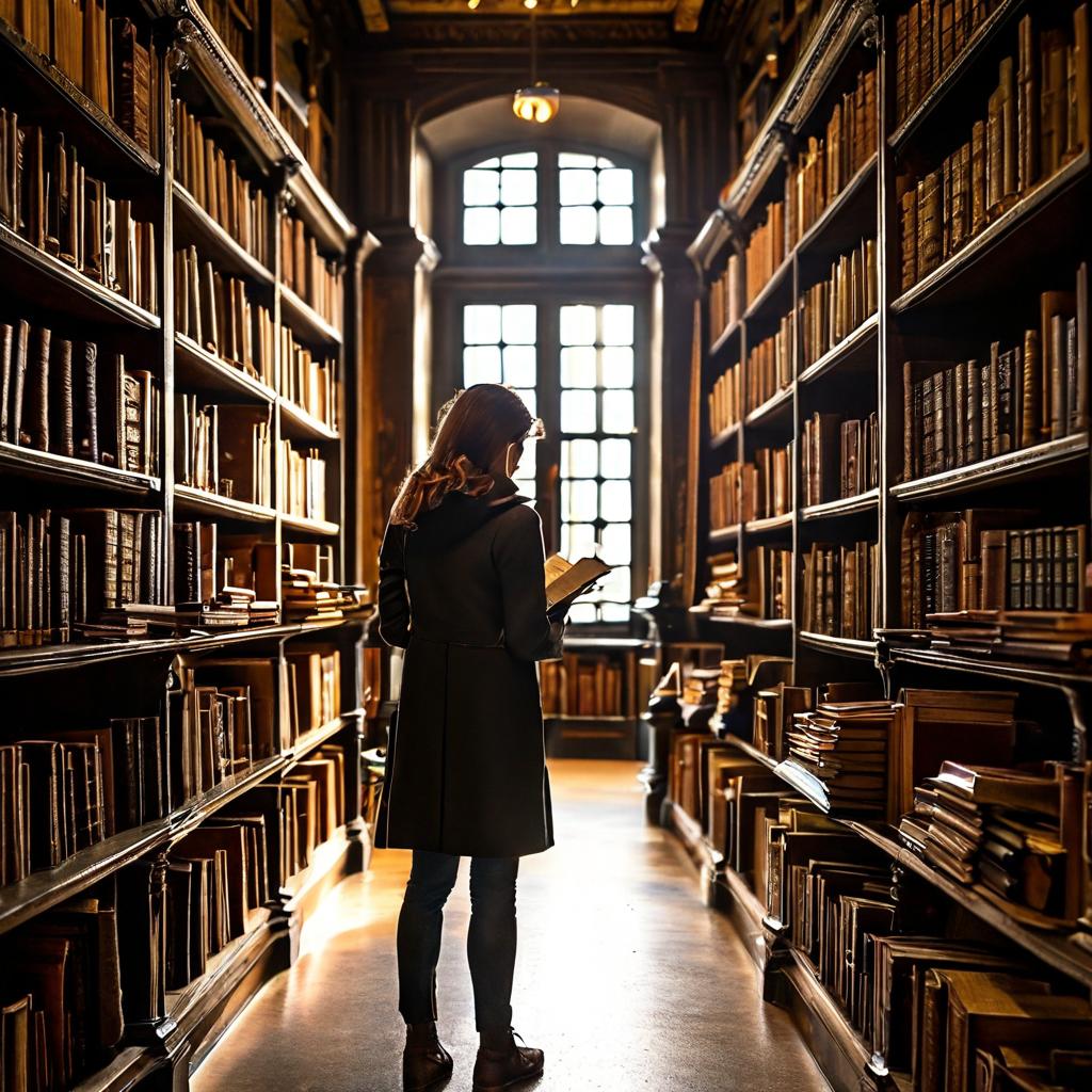 확증 편향의 개념을 상징적으로 보여주는 이미지로, 자신의 기존 신념만을 뒷받침하는 책을 고집하며 반대 사실과 전체 맥락이 담긴 책장은 의도적으로 외면하는 사람의 모습을 묘사하고 있습니다.