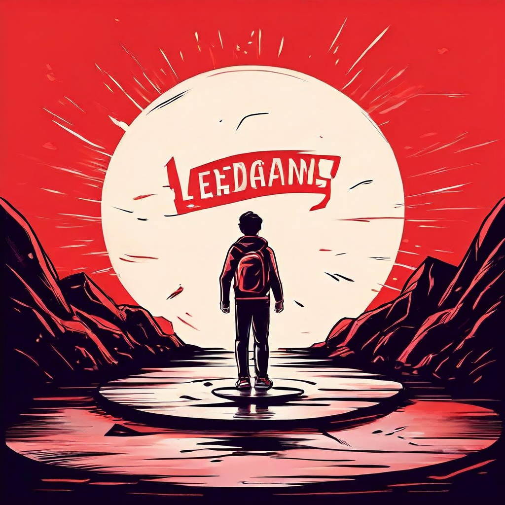 실패한 시험지를 낙관적인 학습의 디딤돌로 인식하고 빛나는 목표 트로피를 향해 나아가는 학생의 성장 마인드셋을 상징적으로 표현한 일러스트입니다.