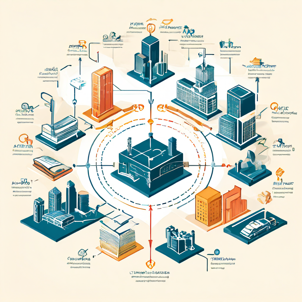 주식, 채권, 부동산 등 다양한 자산군이 화살표로 연결되어 단일 투자가 아닌 포트폴리오 전체의 균형 있는 배분을 강조하는 개념도입니다.