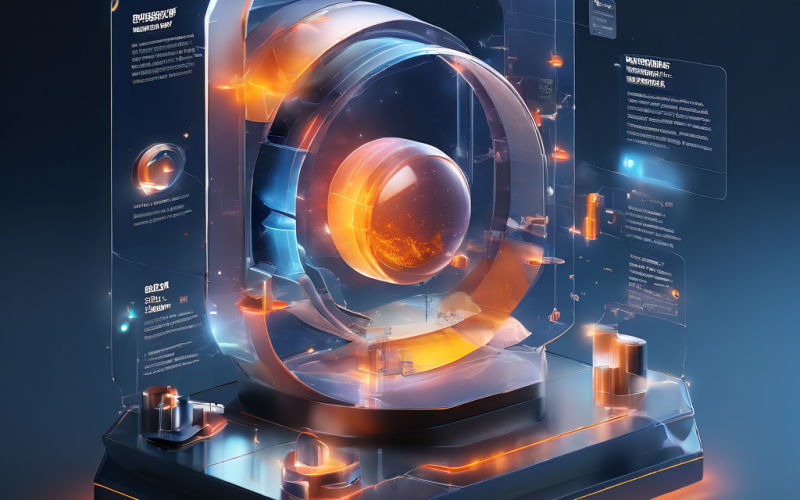Digital product interface showing review lobby sorting with layered data flow, cloud infrastructure, and secure online service...