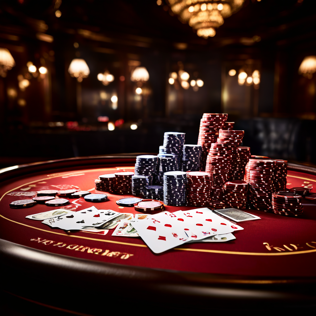 A close-up view of a baccarat table showing a player's hand placing a single chip on the Player bet area, with a small stack of wi