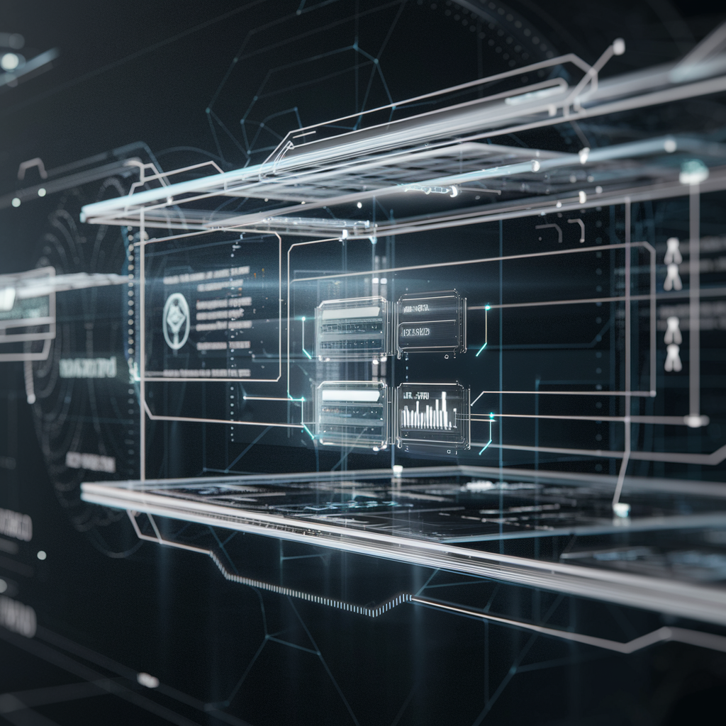 Futuristic digital interface showing a secure winner notification arriving on a glowing layered screen with data paths and cloud...